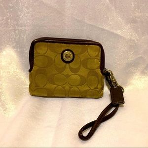 Coach brown wristlet